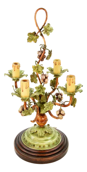 Mid-Century Table Lamp with Grapes