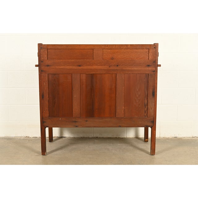 L. & J. G. Stickley Antique Mission Oak Arts & Crafts Sideboard, Circa 1910 For Sale - Image 16 of 17