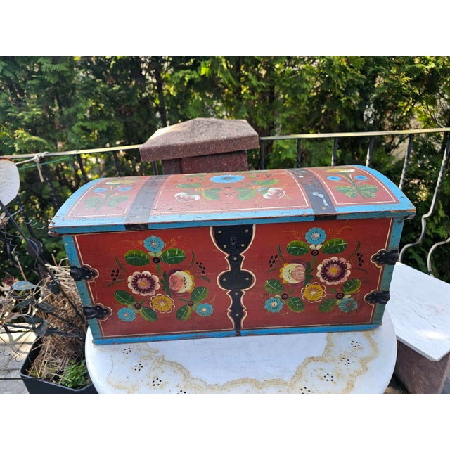 Wood Antique Scandinavian Chest, 1890s For Sale - Image 7 of 11