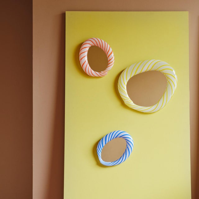 Large Candy Mirror in Striped Glass by Studio Berg For Sale - Image 12 of 14
