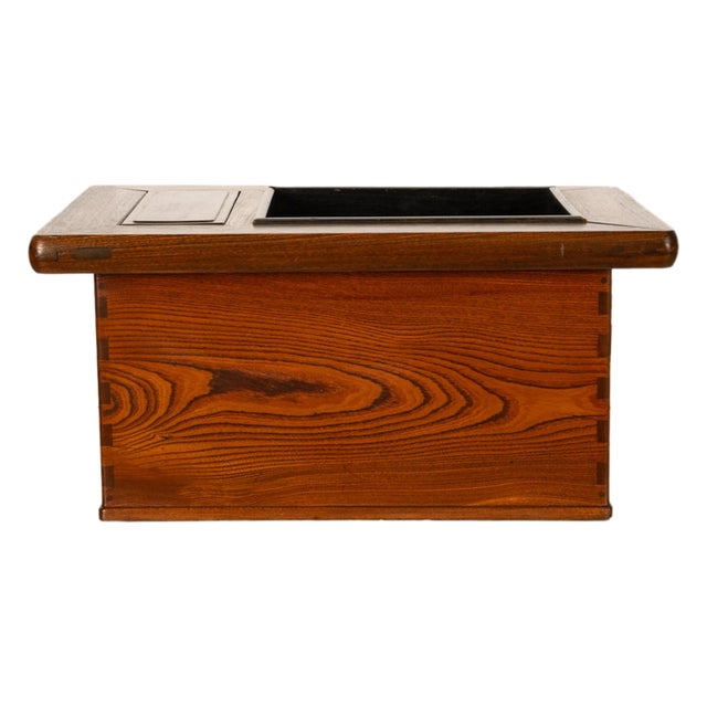 Brown Antique Japanese Meiji Period Keyaki Wood & Copper Hibachi Brazier Table 1890 For Sale - Image 8 of 13