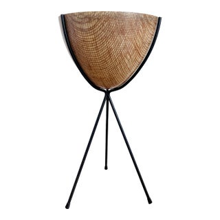 Vintage MCM Kimball Fiberglass Bullet Planter W/ Tripod Stand – 24” For Sale