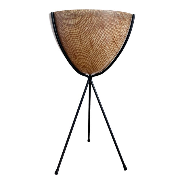 Vintage MCM Kimball Fiberglass Bullet Planter W/ Tripod Stand – 24” For Sale