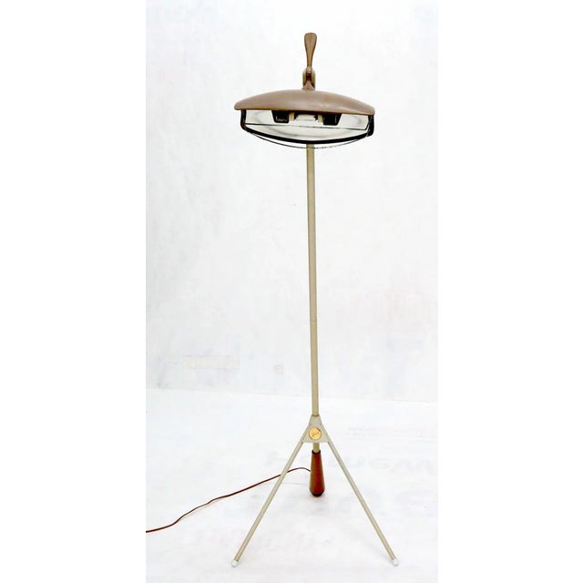 Mid-Century Modern Tripod Stand Unusual Floor Heat Solar Quartz Lamp by Bikini For Sale - Image 11 of 13