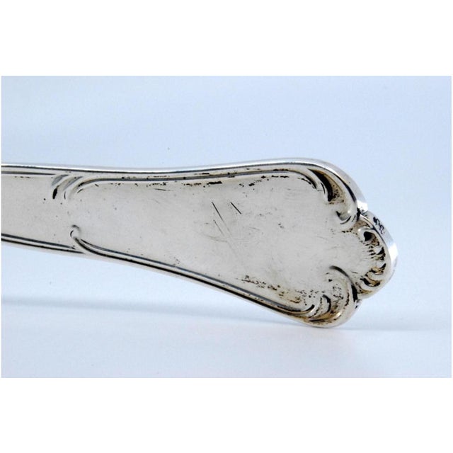 Silver Soup Ladle with Grooves For Sale - Image 4 of 11