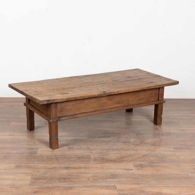 Late 19th Century Rustic French Oak Coffee Table With Two Drawers For Sale - Image 12 of 12