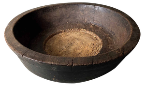 Large Meiji Period Wooden Dough Bowl, Japan, 1890s