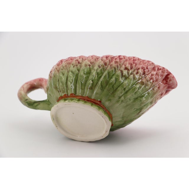 1950s Barbotine French Sauce Boat or Gravy Boat, Majolica For Sale - Image 11 of 18