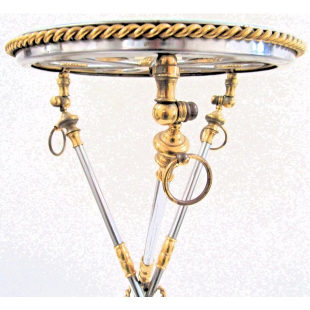 Italian Neoclassical Tripod Drinks Table Nickel and Brass 20th Century For Sale - Image 4 of 18
