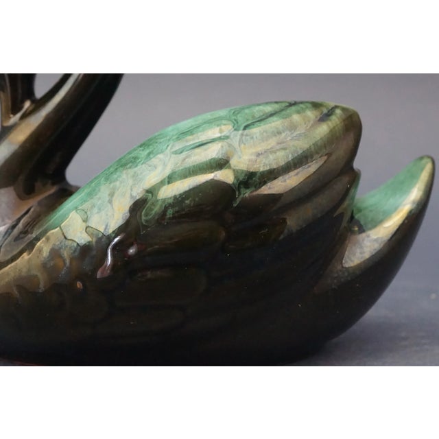 20th Century Ceramic Swan with a Metallic Luster by Gerard Danton of Aubusson, France For Sale - Image 13 of 18