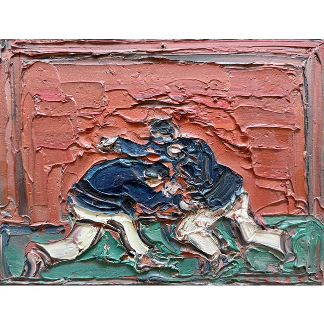 André Cottavoz, Yoseikan, The Fighters, Original Oil on Panel For Sale