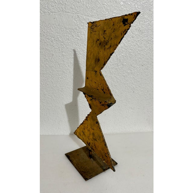 Mexican Art Abstract Brutalist Gilt Steel Geometric Sculpture Mathias Goeritz For Sale In Miami - Image 6 of 14