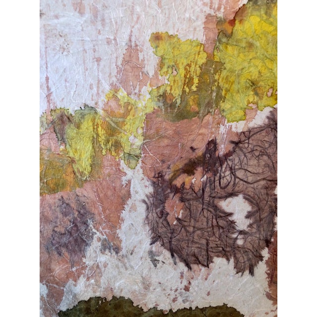 Paint Taro Yamamoto, New York School Abstract Expressionist Mixed Media Painting Handmade Paper Board, 1957 For Sale - Image 7 of 8