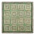 Antique Hooked Square Rug in Beige and Green Geometric Patterns | Rug & Kilim For Sale