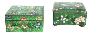 Matched Pair of Chinese Enamel Boxes Circa 1910s' -A Pair of 2