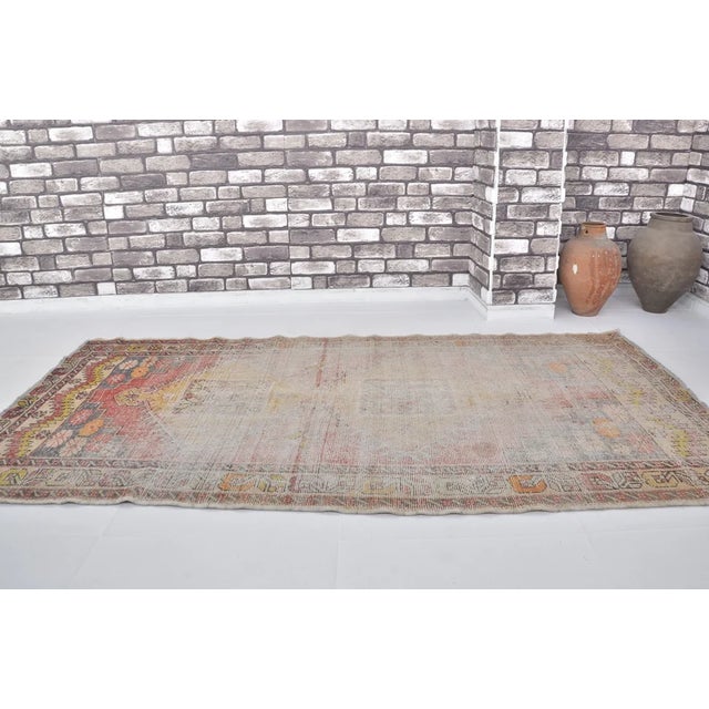 Handmade wool carpet in Turkish Anatolia , Vintage Oushak Rug,Turkish Vintage Anatolian Rug, Handmade wool Rug . One Of...