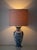 Exquistely hand-painted Delft Blue table lamp from a Velsen Pottery vase from Sassenheim, newly wired with brass fittings,...