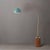 Mid-Century Modern 1980s Nova of California Dark Walnut Mid Century Floor Lamp - Modern Arc Lamp, Half Dome Blue Shade, Dimmable Light FIxure For Sale - Image 3 of 11