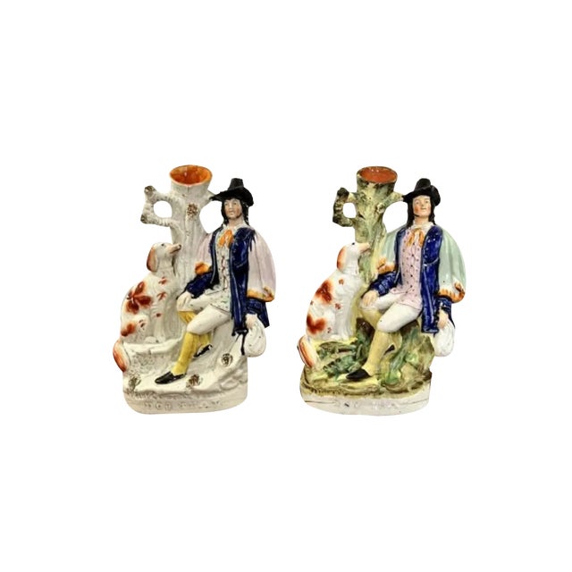 Large Victorian Staffordshire Figures, 1860s, Set of 2 For Sale