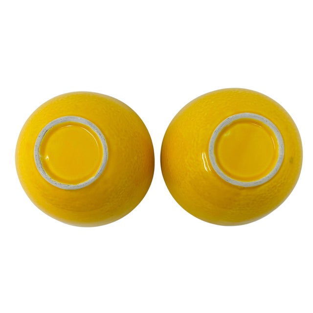 Mid 20th Century Knobler Japan Lemon Fruit Bowls 1960s Trompe L’Oeil Majolica | Realistic Citrus Art Pottery - a Pair For Sale - Image 13 of 13