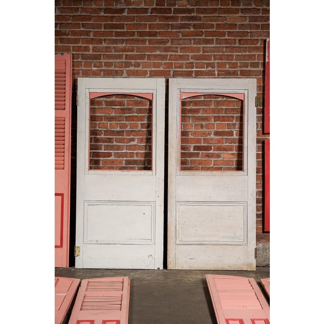 Antique Salvaged New Orleans Architectural Door & Window Panel Set For Sale In Chicago - Image 6 of 14