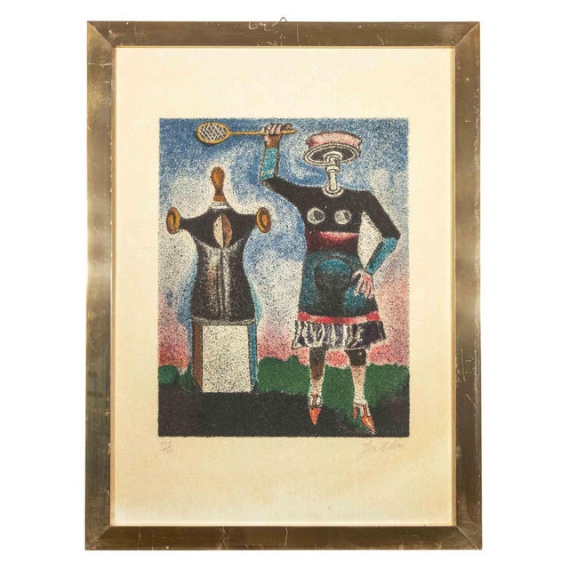 Franco Gentilini, Figures, Lithograph, 1970s For Sale