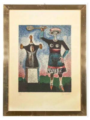 Franco Gentilini, Figures, Lithograph, 1970s