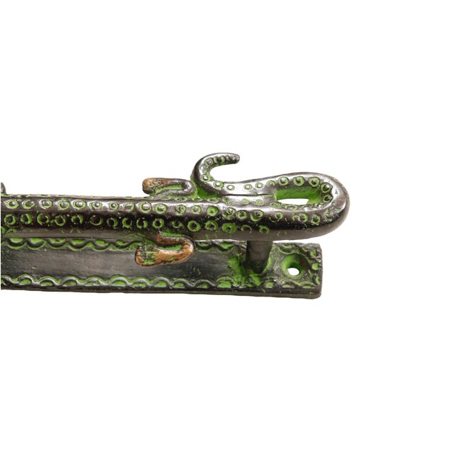 Green Brass Alligator Door Handles, a Pair For Sale - Image 4 of 4