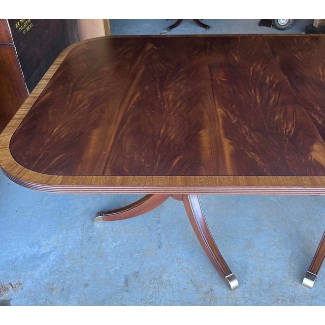 Ethan Allen Mahogany Double Pedestal Abbott Dining Table Chairish