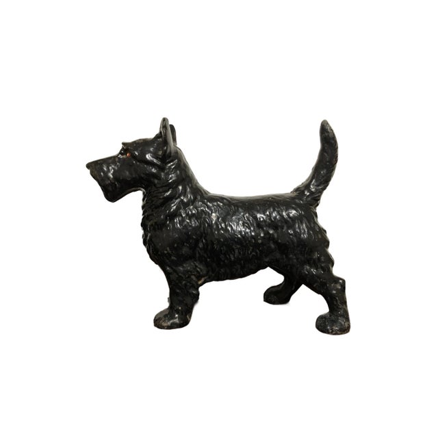 Vintage 1930s Cast Iron Scottish Terrier Scottie Doorstop For Sale - Image 4 of 6