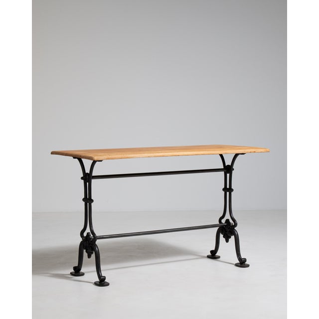 Metal Cast Iron Bistro Table, Antique, France, Early 20th Century For Sale - Image 7 of 15