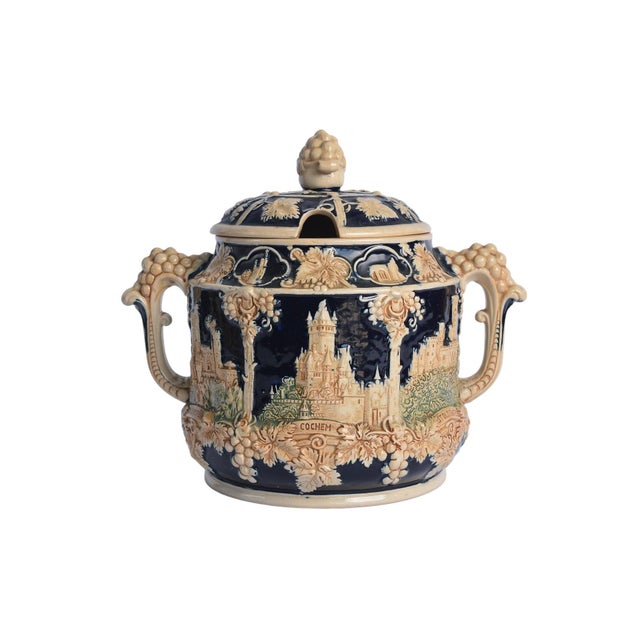 Vintage German Castle Stoneware Punchbowl Tureen Set With 5 Mugs - Ww Germany - 6 Pieces For Sale In Philadelphia - Image 6 of 12