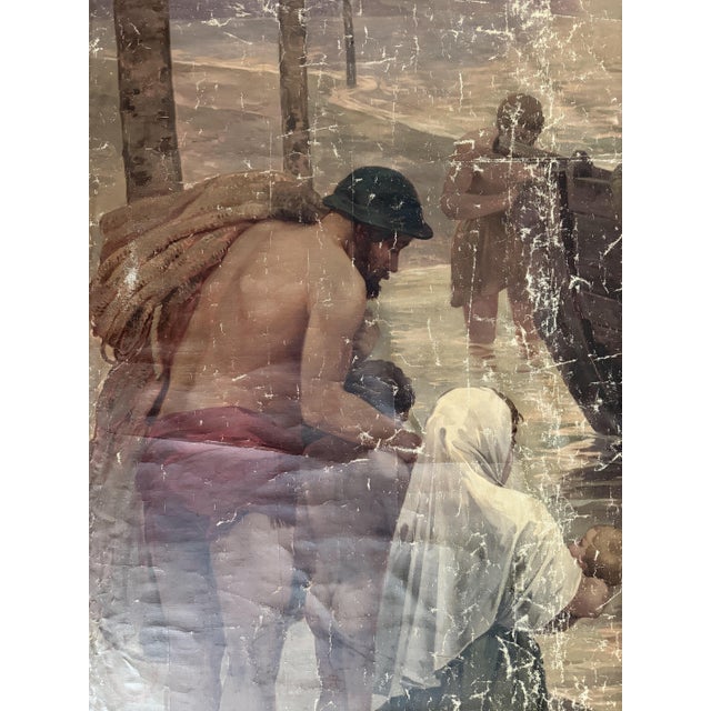 After Pierre Puvis de Chavannes, The Evolution of Man, 1890s, Oil Painting on Canvas, Set of 3 For Sale - Image 9 of 11