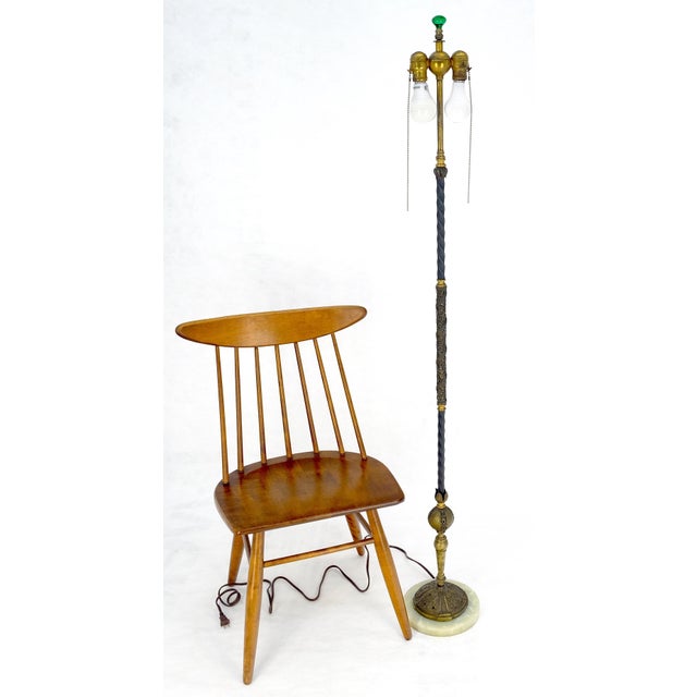 Metal Very Fine Art Deco Style c1920s Onyx Base Floor Lamp For Sale - Image 7 of 18