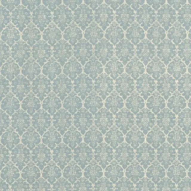 Sample - Schumacher X Veere Grenney Burley Fabric in Blue For Sale