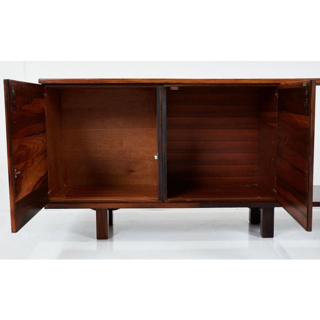 Brown Jorge Zalszupin Rosewood Mid-Century Credenza for L'Atelier, Brazil, 1960s For Sale - Image 8 of 10
