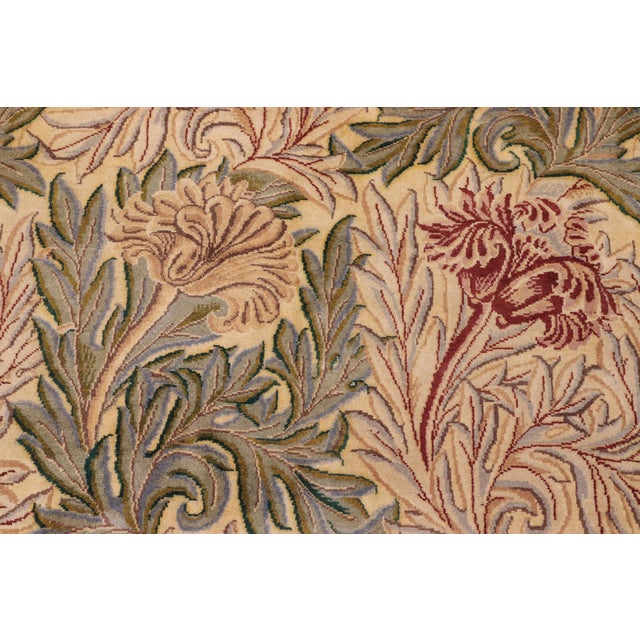 Art Nouveau Boho Chic Tulip Pak-Persian Gold/Green Wool Rug - 10'1'' X 14'1'' For Sale - Image 3 of 8
