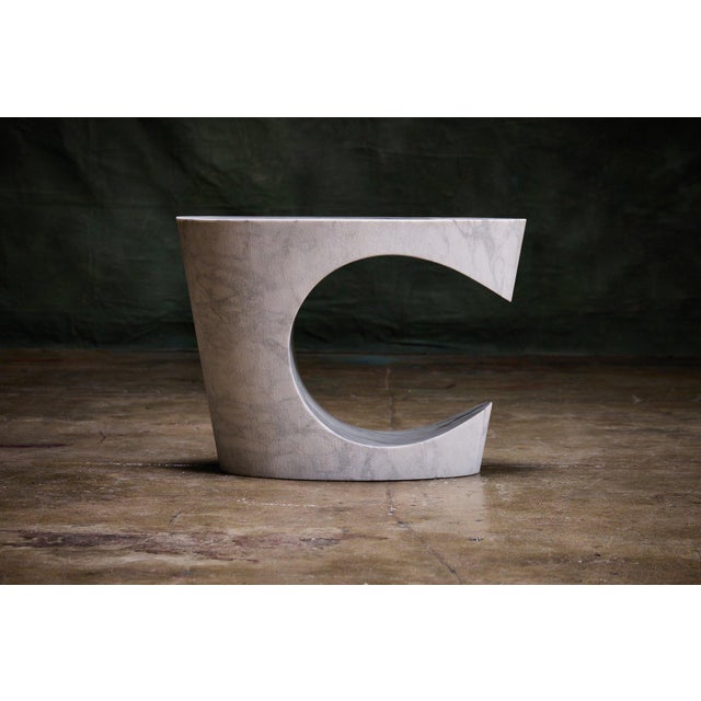 Contemporary Stefan Gulassa Solid Marble 'C' Side Table For Sale - Image 3 of 6