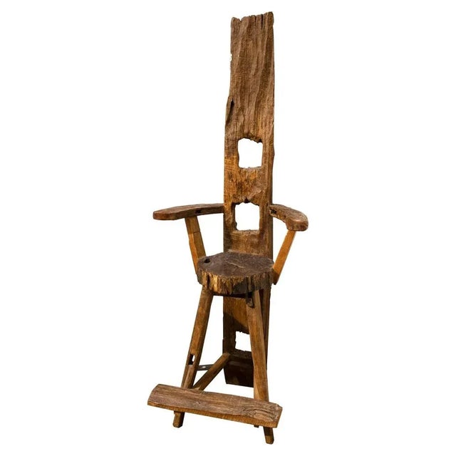 Handcrafted Sculptural Wooden Throne, Germany, 1920s For Sale - Image 10 of 10