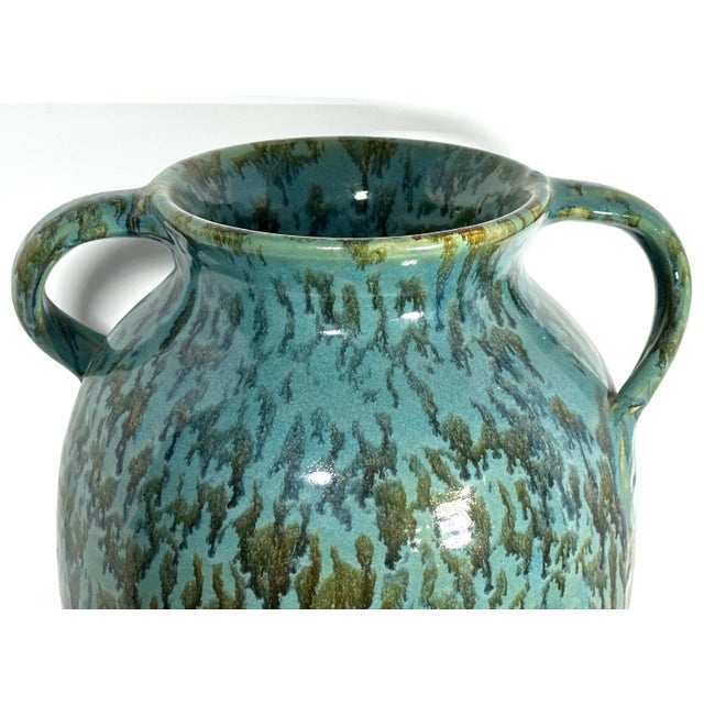 Rare & Original Zanesville Stoneware Neptune Floor Vase for your consideration. The vase is very large, measuring approx....