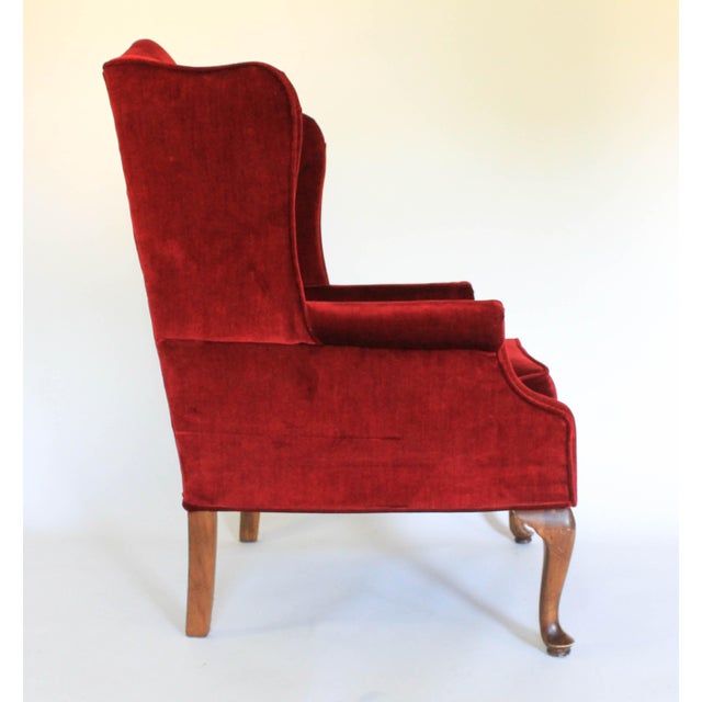 Red Velvet Wingback Chair by Rowe Chairish