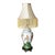 Vintage Chinoiserie Floral Ginger Jar Table Lamp With Long Gold Fringe Shade For Sale