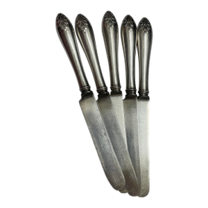 Set of Five Sterling Acanthus Leaf Knives
