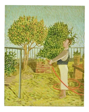 Alberto Gallerati, The Little Garden on Via della Partita, Oil on Canvas, 1970s