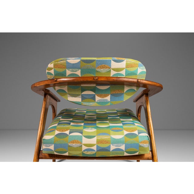 Rare Mid-Century Modern Low Profile 916-Cc Captains Chair in Oak Attributed to Adrian Pearsall for Craft Associates, Usa, C. 1960's For Sale - Image 10 of 18