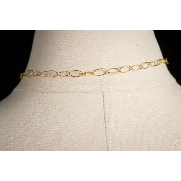 1990s 18K Gold Chain with Pink Tourmaline Drops For Sale In Nantucket - Image 6 of 8
