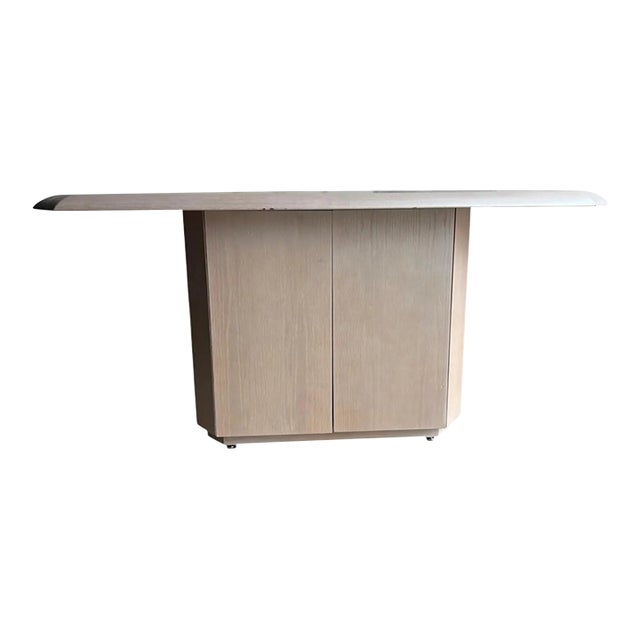 Modern White Oak Console Cabinet For Sale