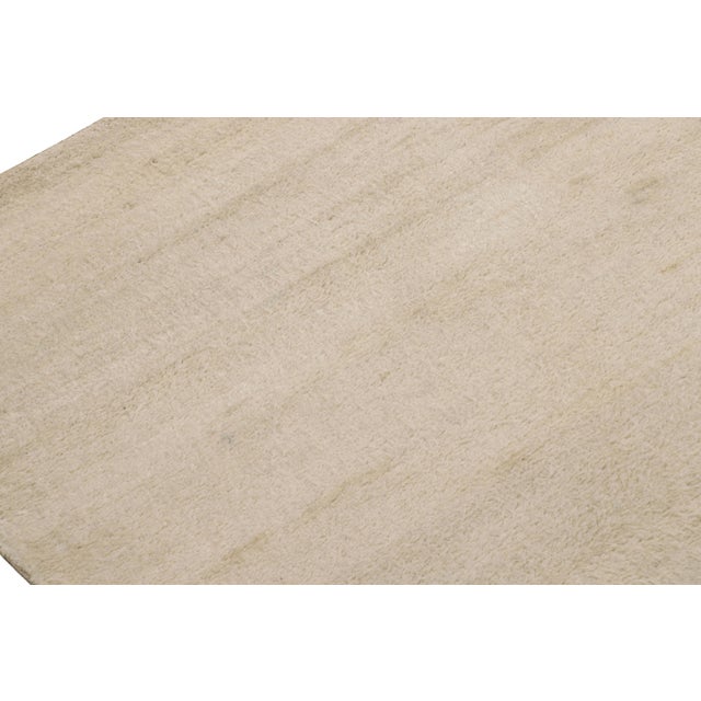 2010s Rug & Kilim’s Modern Textural Oversized Rug With Striae of Beige For Sale - Image 5 of 7