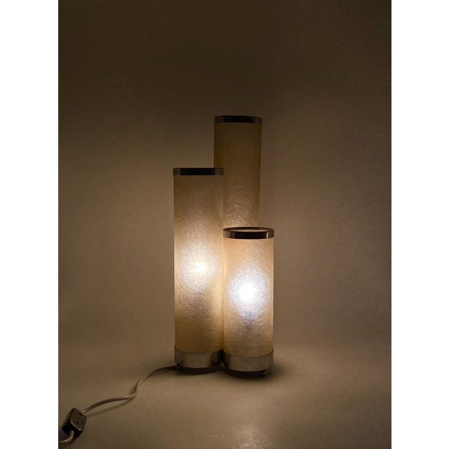 Hollywood Regency Fiberglass and Brass Table Lamp, Italy, 1970s For Sale - Image 4 of 18