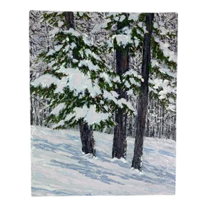 "Snowy Day" Contemporary Original Impressionist Style Landscape Painting by Deb Bossert